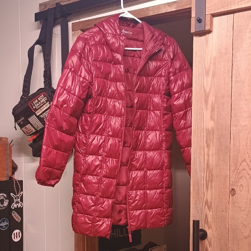 Marmot Women's Red Quilted Long Puffer Coat